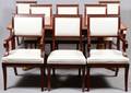 BAKER MAHOGANY DINING SET W TABLE CHAIRS SERVERS