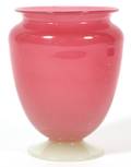 STEUBEN ROSALINE  ALABASTER GLASS VASE C 1920