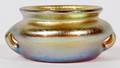 L C TIFFANY GOLD FAVRILE GLASS HANDLED SALT DIP