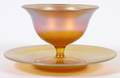 TIFFANY GOLD FAVRILE GLASS SHERBET  UNDERPLATE