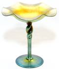 STEUBEN AURENE GLASS COMPOTE EARLY 20TH C