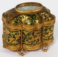 TAHAN FRENCH ENAMEL  GILT METAL BOX LATE 19TH C