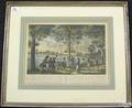 Handcolored engraving titled Attaque Sur La Ville De Weesp