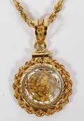 14KT YELLOW GOLD  GOLD NUGGET NECKLACE