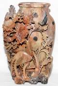 CHINESE CARVED SOAPSTONE VASE EARLY 20TH C