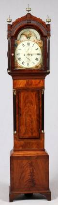 ENGLISH MAHOGANY TALL CASE CLOCK C 1820