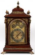 ENGLISH MAHOGANY BRACKET CLOCK 19TH C