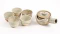 Edo Period 6 Piece Japanese Oribe Tea Set