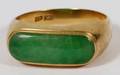 18KT YELLOW GOLD  JADE GENTLEMANS RING