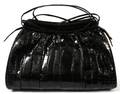 JUDITH LEIBER BLACK CROCODILE SHOULDER BAG