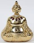 JUDITH LEIBER GOLD TONE BUDDHA MINAUDIERE