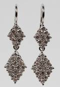 ITALIAN 18KT WHITE GOLD  DIAMOND EARRINGS PAIR