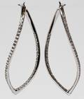 ITALIAN 18KT WHITE GOLD  DIAMOND EARRINGS PAIR