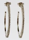 ITALIAN 18KT WHITE GOLD  DIAMOND EARRINGS PAIR
