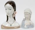 LLADRO PORCELAIN BUSTS OF WOMEN TWO