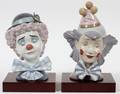 LLADRO PORCELAIN CLOWN BUSTS TWO