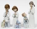 LLADRO PORCELAIN FIGURES OF CHILDREN PRAYING THREE