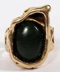 14KT YELLOW GOLD  JADE RING