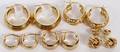 14KT YELLOW GOLD EARRINGS FIVE PAIRS