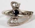 14KT WHITE GOLD DIAMOND  SAPPHIRE ENHANCED RING