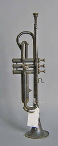Brass trumpet with leaf decoration by JW Pepper Perfected Philadelphia 1740