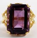 26CT NATURAL AMETHYST  14KT GOLD LADYS RING