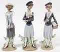 LLADRO PORCELAIN FIGURES OF SCHOOL GIRLS THREE