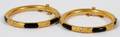CHINESE GOLD BANGLE BRACELETS TWO