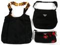 PRADA BLACK NYLON BAGS  COSMETIC POUCH THREE