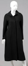 JIL SANDER BLACK WOOL  ANGORA COAT