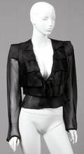 GIORGIO ARMANI BLACK SILK EVENING BLOUSE