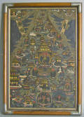 Tibetan oil on paper religious panel