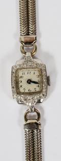 14KT WHITE GOLD  DIAMOND LADYS WRISTWATCH