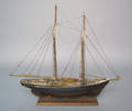 Carved and painted ship model early 20th c