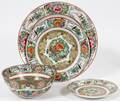 CHINESE ROSE MEDALLION PORCELAIN TABLEWARE 27 PCS
