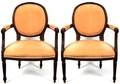 LOUIS XVI STYLE ARMCHAIRS PAIR