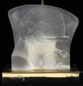 LALIQUE STYLE FROSTED GLASS LAMP OVERALL