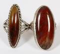 STERLING AND AGATE RINGS 2 PCS