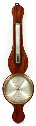 MAHOGANY MERCURY ROUND TOP WHEEL BAROMETER 1790