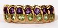 14KT YELLOW AMETHYST  PERIDOT RING