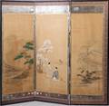 JAPANESE THREE PANEL SCREEN 19THC AS IS