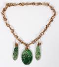 CARVED JADE PENDANT  PAIR OF EARRINGS