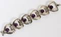MEXICAN STERLING  AMETHYST LINK BRACELET TAXCO