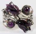 MEXICAN STERLING  AMETHYST QUARTZ CUFF BRACELET