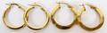 14KT YELLOW GOLD HOOP EARRINGS TWO PAIRS