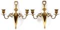 BRASS TWOLIGHT SCONCES PAIR