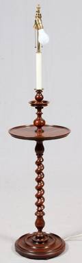 MAHOGANY TRAY TOP FLOOR LAMP C 19201940