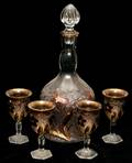 FLASHED RUBY GLASS DECANTER  CORDIALS