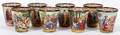 VIENNESE ENAMELED LIQUEUR CUPS C 1880 SET OF EIGHT
