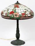 WILKINSON LEADED GLASS TABLE LAMP EARLY 20TH C